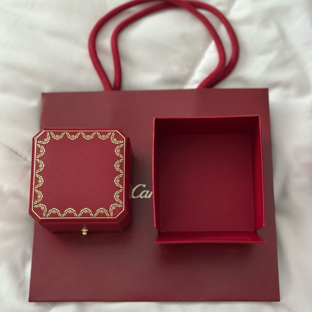 Cartier Jewelry Box with Gold Detailing + Bag